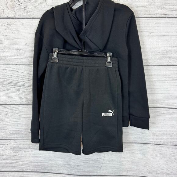 Puma Boy's Black 2pc Hoodie & Shorts Sweat Set Size Small/8 - Picture 5 of 10
